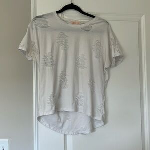 Distressed White Tee